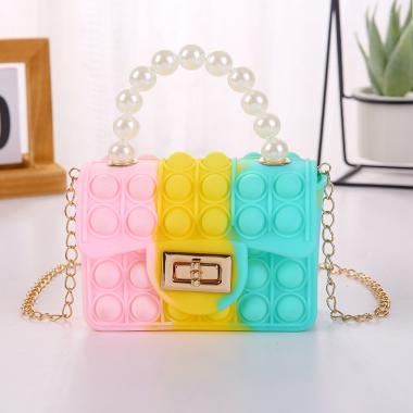 Korea Style Tas Selempang Mini Mutiara Pop It Anak SAS772 - Tas Anak - Tas Jelly Rubber - Tas Import