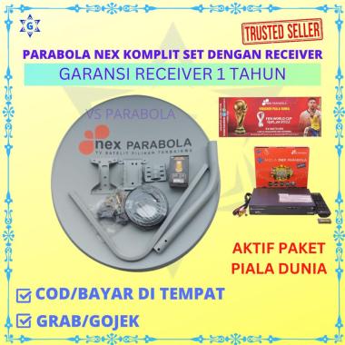 PARABOLA PIALA DUNIA NEX KUBAND 60 CM SOLID KOMPLIT RECEIVER NEX MERAH