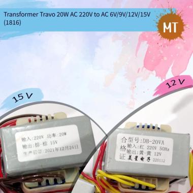 Transformer Travo 20W AC 220V to AC 6V/9V/12V/15V (1816B) AC 9V