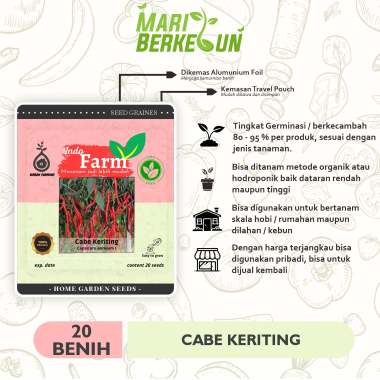 Benih Biji Bibit 20 Tanaman Cabai Keriting Super INDO FARM / Cabe Keriting Kualitas Unggul Super IND