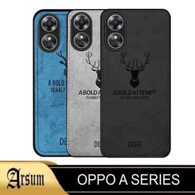 Promo Case DEER Semua Type Oppo A Series Softcase Motif Jeans Casing Handphone OPPO A12 BIRU