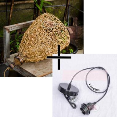 D30 Kap Lampu Gantung Meja/ Lampu Dekorasi /Lampu Vintage 1040 kap+set fiting