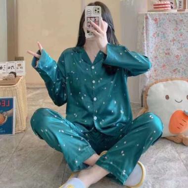 Piyama Satin Lengan Panjang Import Premium | Baju Tidur Satin Lengan Panjang | Piyama Dewasa Satin S