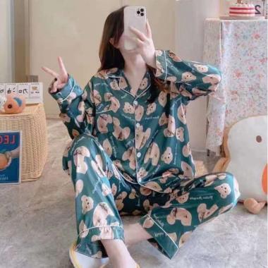 Piyama Satin Lengan Panjang Import Premium | Baju Tidur Satin Lengan Panjang | Piyama Dewasa Satin B
