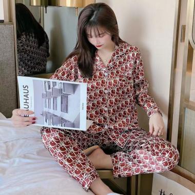 Piyama Satin Lengan Panjang Import Premium | Baju Tidur Satin Lengan Panjang | Piyama Dewasa Satin D