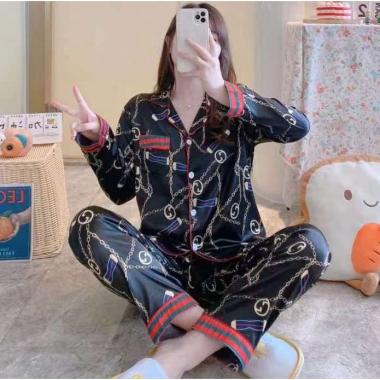 Piyama Satin Lengan Panjang Import Premium | Baju Tidur Satin Lengan Panjang | Piyama Dewasa Satin G