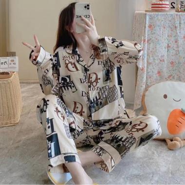Piyama Satin Lengan Panjang Import Premium | Baju Tidur Satin Lengan Panjang | Piyama Dewasa Satin D