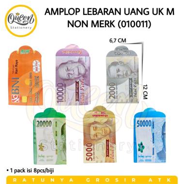 1 PAK (8 PCS) AMPLOP LEBARAN UK M NON MERK AMPLOP UANG ANGPAO ANGPAU UANG (010011)