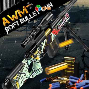 Mainan pistol pistolan AWM Sniper Tembak Tembakan Peluru busa KAR-98K