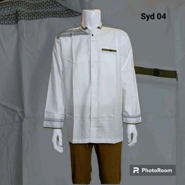 Baju Koko Dewasa Putih Bordir