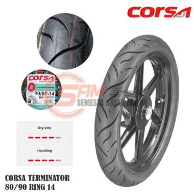 Ban Luar Corsa Terminator 80/90 Ring 14 Depan Tubeless Motor Matic