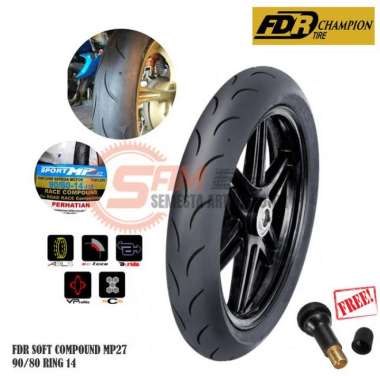 Ban Luar FDR MP27 Soft Compound 90/80 Ring 14 Tubeless Motor Matic