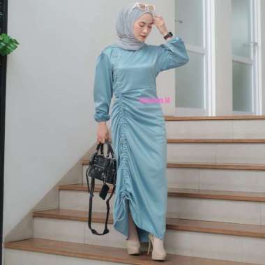 DARLA ANDINI DRESS SERUT | GAMIS SERUT SATIN | DRESS KONDANGAN BRIDESMAID IceBlue