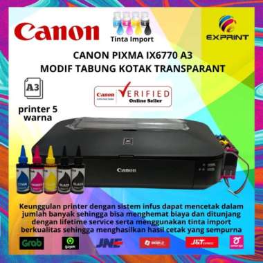 Printer Canon Pixma IX6770 A3 + Infus Tabung Multicolor