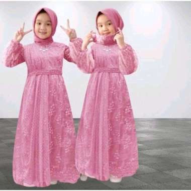 Kid Adila gaun pesta anak perempuan gamis anak baju muslim anak perempuan dress muslim dress pesta m