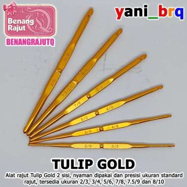 KATALOG JARUM / ALAT / Hakpen MERK Tulip 2 Sisi Gold (/PC) TOKO BENANG RAJUT yani_brq TULIP 3/4