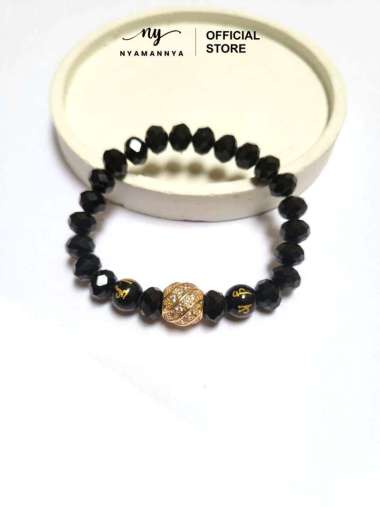 Nyamannya - Gelang Kristal Xuping Lapis Emas Bola Mantra Pixu Zenit Series