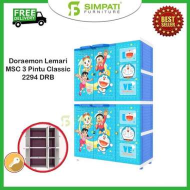 Lemari Plastik 3 Pintu Doraemon