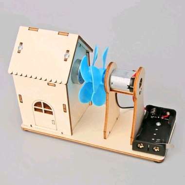 Wooden Puzzle Mainan Kayu DIY Wood Rumah Kipas Generator House Edukasi