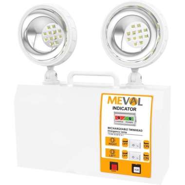 Meval Twin Head Lampu Emergency - Putih