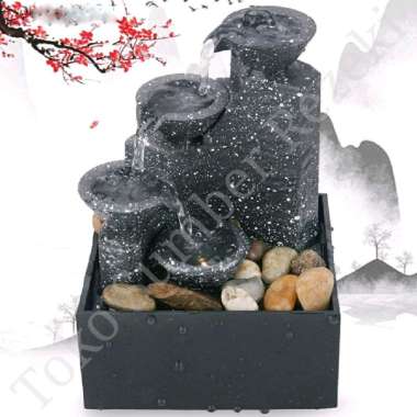 Fountain Tebing Air Mancur Bambu Waterfall Model Batu Alam Kendi Water