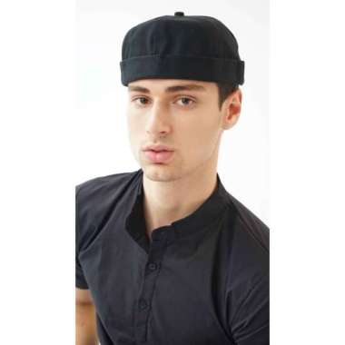 Houseofcuff Topi Beanie Polos Miki Hat Kopiah Hijrah Muslim Hitam Hitam