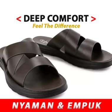 HM38 SANDAL PRIA SLIDE HUSH PUPPIES ORIGINAL SENDAL KULIT ASLI ORI COKLAT BROWN