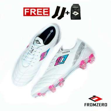 Sepatu Sepak Bola Pria Original PUTIH PINK BOLA 42