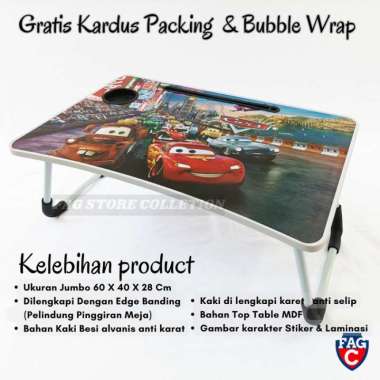 Meja belajar lipat besar 60x40cm meja laptop meja lipat cars - Cars 1 Cars 1