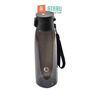 ATARU 1 LTR BOTOL MINUM TRITAN DENGAN STRAP - HITAM -LORENA