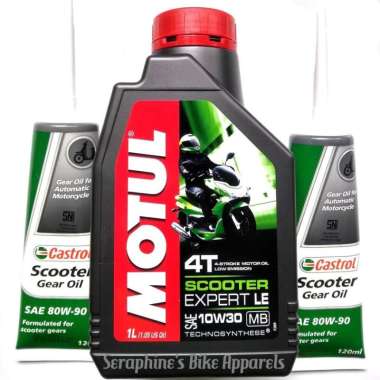 PAKET MOTUL SCOOTER EXPERT 1L+OLI CASTROL GEAR|NMAX XMAX PCX AEROX SYM