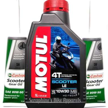 PAKET OLI MOTUL SCOOTER 1L + CASTROL GEAR|NMAX AEROX PCX VARIO BURGMAN