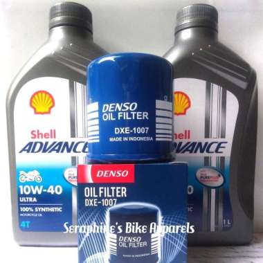 PAKET SHELL ADVANCE ULTRA +FILTER OLI DENSO NINJA 250FI Z250 FI VERSYS