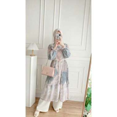 Mosela Ceruty Tunik Pleats punch grey