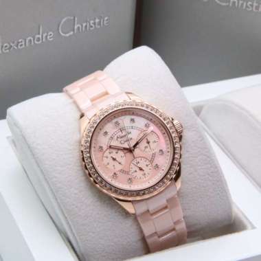 ALEXANDRE CHRISTIE AC2B16 / AC 2B16 ROSEGOLD PEACH CERAMIC ORIGINAL