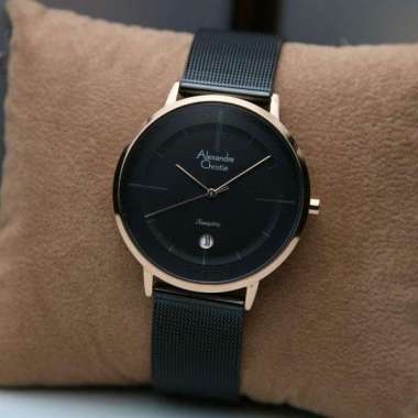 JAM TANGAN ALEXANDRE CHRISTIE AC 8627 AC8627 PRIA ROSEGOLD BLACK ORI