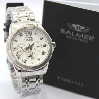 JAM TANGAN BALMER 7976 WANITA SAPPHIRE SILVER WHITE ORIGINAL