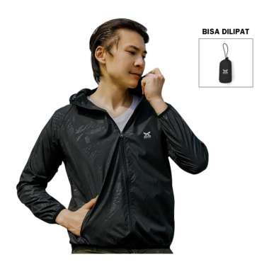 VERISH Jaket Training Olahraga Pria Foldable Parasut Water Resistant Windbreaker JUMBO SIZE BESAR XL