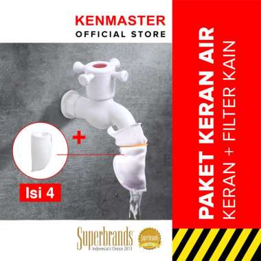 PAKET HEMAT - Kran Taman PVC KM8012 Palang + Saringan Air Kain Kenmaster