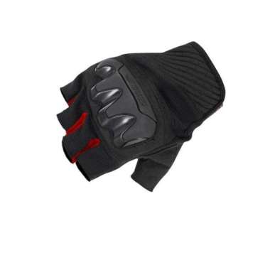KOMINE GK 242 PROTECT MESH FINGERLESS BLACK RED -