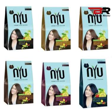 NYU Pewarna Rambut Alami Cream - Nyu Hair Colour Blue Black