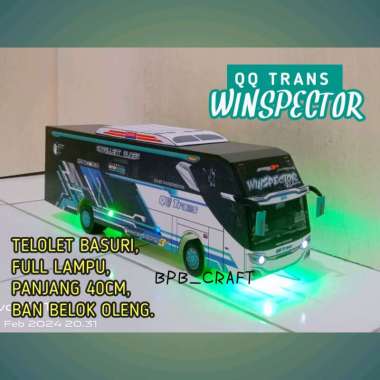 Mainan miniatur bus basuri telolet qq trans winspector Tanpa lampu winspector