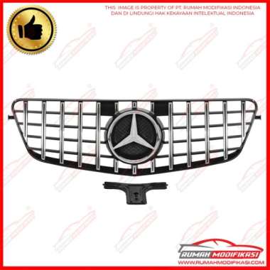 GRILL - BENZ W212 E-CLASS 2009-2013 - GT STYLE - BLACK - CHROME