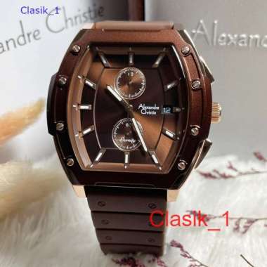 Original 100%!! Alexandre Christie Pria AC 6628 / AC6628 Brown Rosegold Garansi Resmi 1 tahun