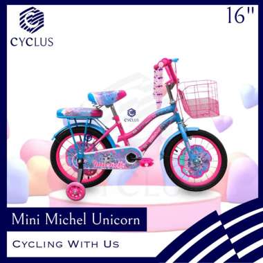 Sepeda Mini Anak Michel Unicorn Kuda Poni Pony Keranjang Boncengan 16 Inch