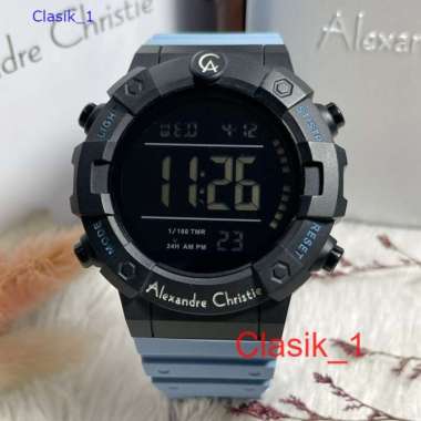 Original 100%!! Jam Tangan Pria Alexandre Christie AC 9388 / AC9388 Black Blue Garansi Resmi 1 Tahun