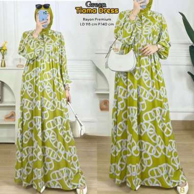 Shella Dress Wanita Armani Silk Gamis Terbaru Lengan Panjang Baju Muslim Ruffe Polos Kekinian LD 110