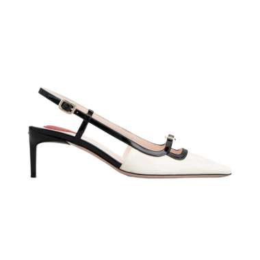 [12.12 Dealcember] Roger Vivier Viv’ Canard 55 Patent Leather Slingback Heels White 40 White