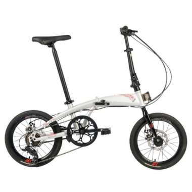 Police Milan 8 Speed Patternline Seli 16 Inci Sepeda Lipat Silver Merah
