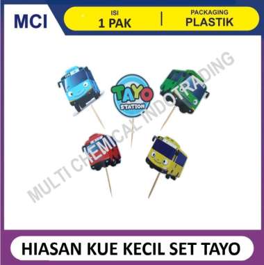 HIASAN KUE SET KECIL - TAYO BUS / CAKE TOPPER DEKORASI KUE